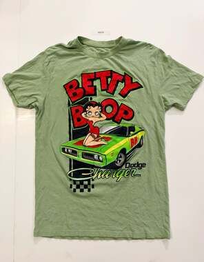 Betty Boop Dodge Charger T-Shirt Size S Green Graphic